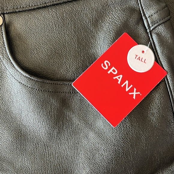 NWT Spanx leather look Slim Straight pants size Large and Tall - Picture 3 of 11